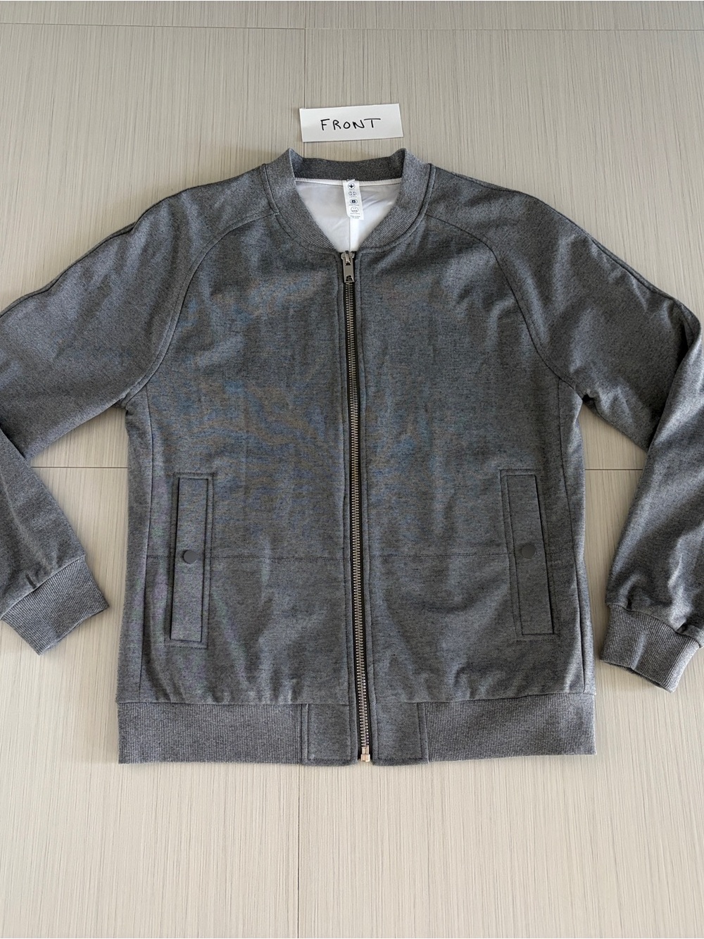 Men's Gray Zip-Up Bomber Jacket